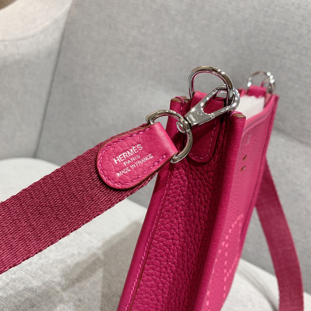 에르메스 미니 에블린16 로즈퍼플 은장 끌레망스 가죽